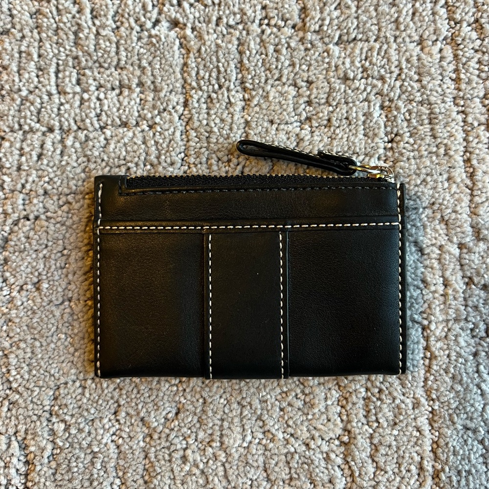 Coach Leather Zip Card Case with Key Ring - Picture 2 of 12